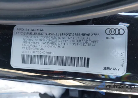 2013 Audi A6 3.0T Premium from USA, damaged, VIN WAUHGAFC0DN079858